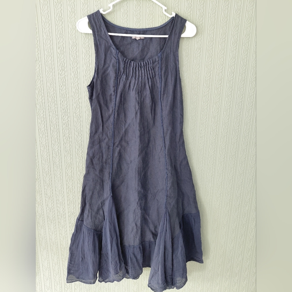 LINA TOMEI Elegant Navy Sleeveless Dress Spring Summer Casual Classy